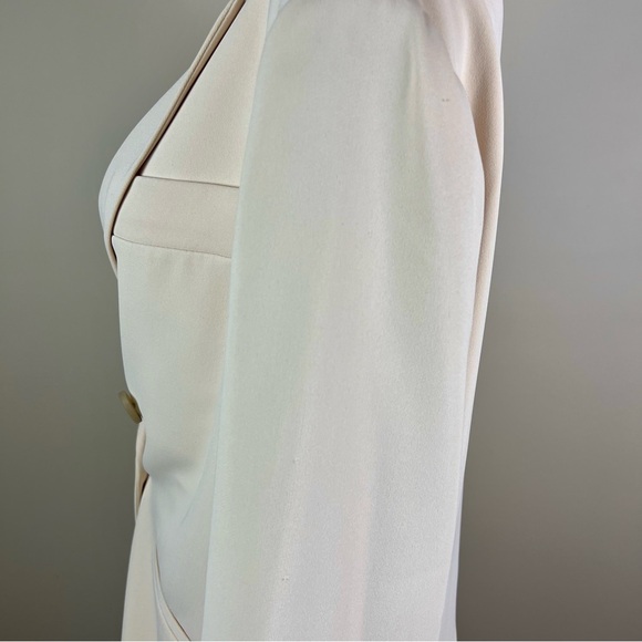 VINCE REVOLVE BEIGE CREPE DOUBLE-BREASTED BLAZER - Picture 7 of 13